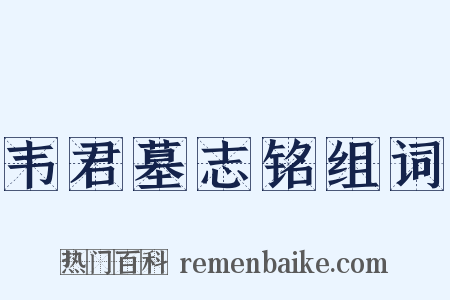 韦君墓志铭组词是什么意思的图片